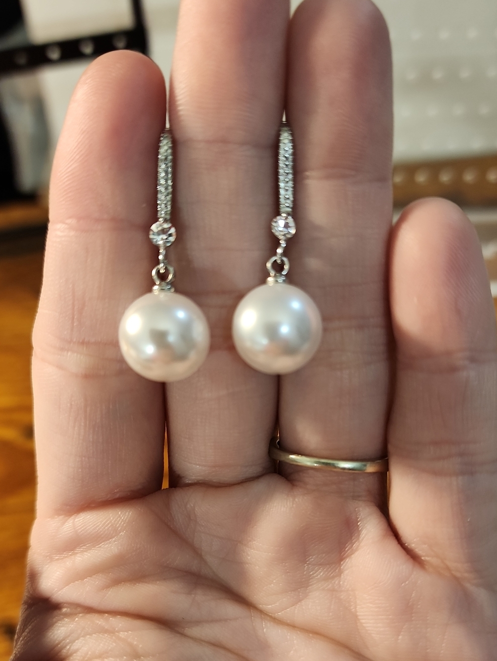 2pcs Faux Pearl Dangle Earrings, Exquisite Everyday Jewelry, Elegant Holiday
